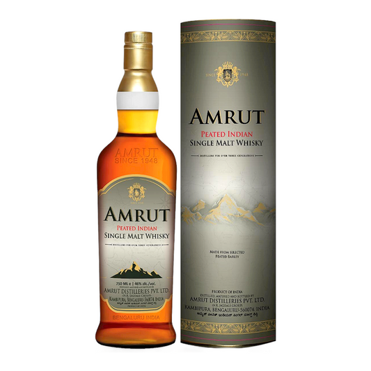 Amrut Peated Single Malt 46% 70cl whisky Lillion Wine Offer Amrut